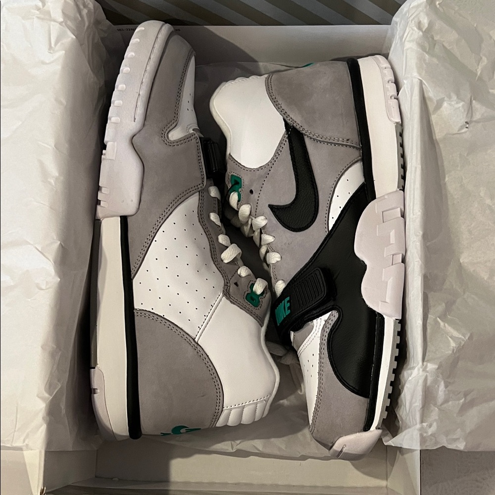 Nike Gray and White High-Top Sneakers
